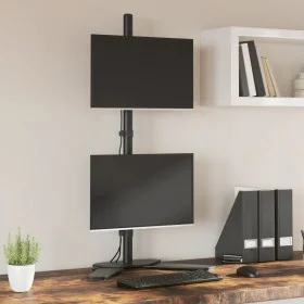 Black steel double monitor stand VESA 75/100 mm by vidaXL, Monitor and TV stands - Ref: Foro24-358007, Price: 42,91 €, Discou...