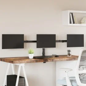Triple monitor stand black steel VESA 75/100 mm by vidaXL, Monitor and TV stands - Ref: Foro24-358003, Price: 49,13 €, Discou...