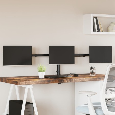 Dreifach-Monitorständer Stahl schwarz VESA 75/100 mm von vidaXL, Monitor- und TV-Ständer - Ref: Foro24-358003, Preis: 44,94 €...