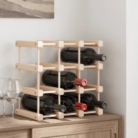 Wine rack for 12 bottles solid pine wood 36x23x36 cm by vidaXL, Wine racks - Ref: Foro24-353750, Price: 39,99 €, Discount: %