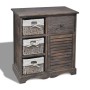 Wardrobe with 3 woven baskets on the left brown wood by vidaXL, Lockers and storage cabinets - Ref: Foro24-240795, Price: 172...