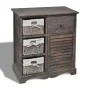 Wardrobe with 3 woven baskets on the left brown wood by vidaXL, Lockers and storage cabinets - Ref: Foro24-240795, Price: 168...