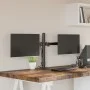 Black steel double monitor stand VESA 75/100 mm by vidaXL, Monitor and TV stands - Ref: Foro24-358002, Price: 36,36 €, Discou...