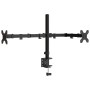 Black steel double monitor stand VESA 75/100 mm by vidaXL, Monitor and TV stands - Ref: Foro24-358002, Price: 34,96 €, Discou...