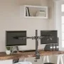Black steel double monitor stand VESA 75/100 mm by vidaXL, Monitor and TV stands - Ref: Foro24-358002, Price: 36,36 €, Discou...