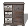 Wardrobe with 3 woven baskets on the left brown wood by vidaXL, Lockers and storage cabinets - Ref: Foro24-240795, Price: 168...