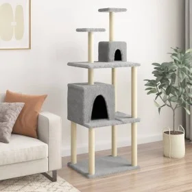 Cat scratching post with light gray sisal posts 167 cm by vidaXL, Cat furniture - Ref: Foro24-172068, Price: 61,41 €, Discoun...