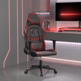 Silla gaming cuero sintético negro y rojo vino tinto