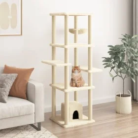 Cat scratching post with cream sisal posts 154 cm by vidaXL, Cat furniture - Ref: Foro24-172055, Price: 90,94 €, Discount: %