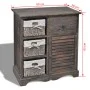 Wardrobe with 3 woven baskets on the left brown wood by vidaXL, Lockers and storage cabinets - Ref: Foro24-240795, Price: 168...