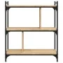 Bookcase with 3 shelves engineered wood Sonoma oak 76x32x88 cm by vidaXL, Bookcases and shelves - Ref: Foro24-833931, Price: ...