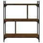 Bookcase with 3 shelves engineered wood oak brown 76x32x88 cm by vidaXL, Bookcases and shelves - Ref: Foro24-833934, Price: 5...