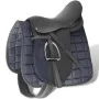 17.5" and 12 cm black leather horse saddle set, 5 in 1 by vidaXL, Frames - Ref: Foro24-90644, Price: 203,67 €, Discount: %