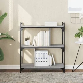 Sonoma gray engineered wood 3-shelf bookcase 76x32x88 cm by vidaXL, Bookcases and shelves - Ref: Foro24-833933, Price: 49,50 ...