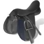 17.5" and 12 cm black leather horse saddle set, 5 in 1 by vidaXL, Frames - Ref: Foro24-90644, Price: 203,67 €, Discount: %