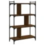 Bookshelf 4 shelves wood engineering brown oak 76x32x123 cm by vidaXL, Bookcases and shelves - Ref: Foro24-833939, Price: 63,...