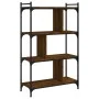 Bookshelf 4 shelves wood engineering brown oak 76x32x123 cm by vidaXL, Bookcases and shelves - Ref: Foro24-833939, Price: 63,...