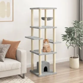 Katzenkratzbaum mit hellgrauen Sisalstämmen, 154 cm von vidaXL, Katzenmöbel - Ref: Foro24-172056, Preis: 80,88 €, Rabatt: %