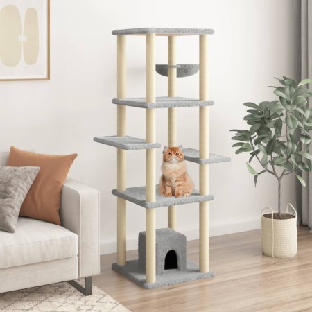 Katzenkratzbaum mit hellgrauen Sisalstämmen, 154 cm von vidaXL, Katzenmöbel - Ref: Foro24-172056, Preis: 82,24 €, Rabatt: %