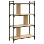 Bücherregal mit 4 Regalen, Holzwerkstoff, Sonoma-Eiche, 76 x 32 x 123 cm von vidaXL, Bücherregale und Regale - Ref: Foro24-83...
