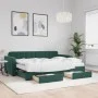 Sofá cama nido con cajones terciopelo verde oscuro 80x200 cm de vidaXL, Camas y somieres - Ref: Foro24-3196996, Precio: 461,3...