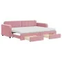 Trundle sofa bed with pink velvet drawers 80x200 cm by vidaXL, Beds and slatted bases - Ref: Foro24-3196997, Price: 456,96 €,...