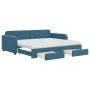 Trundle sofa bed with drawers blue velvet 90x200 cm by vidaXL, Beds and slatted bases - Ref: Foro24-3197000, Price: 510,49 €,...