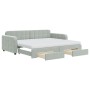 Trundle sofa bed with drawers light gray velvet 90x200 cm by vidaXL, Beds and slatted bases - Ref: Foro24-3197001, Price: 484...