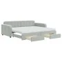 Trundle sofa bed with drawers light gray velvet 90x200 cm by vidaXL, Beds and slatted bases - Ref: Foro24-3197001, Price: 486...