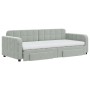 Trundle sofa bed with drawers light gray velvet 90x200 cm by vidaXL, Beds and slatted bases - Ref: Foro24-3197001, Price: 484...