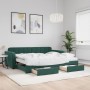 Sofá cama nido con cajones terciopelo verde oscuro 90x200 cm de vidaXL, Camas y somieres - Ref: Foro24-3197003, Precio: 502,56 €