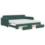 Ausziehbares Schlafsofa mit Schubladen aus dunkelgrünem Samt, 90 x 200 cm von vidaXL, Betten und Lattenroste - Ref: Foro24-31...