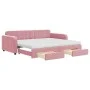 Trundle sofa bed with pink velvet drawers 90x200 cm by vidaXL, Beds and slatted bases - Ref: Foro24-3197004, Price: 541,38 €,...