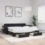 Sofá cama nido con cajones terciopelo negro 90x200 cm de vidaXL, Camas y somieres - Ref: Foro24-3197005, Precio: 485,48 €, De...