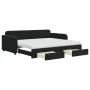 Sofá cama nido con cajones terciopelo negro 90x200 cm de vidaXL, Camas y somieres - Ref: Foro24-3197005, Precio: 485,48 €, De...