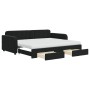 Sofá cama nido con cajones terciopelo negro 90x200 cm de vidaXL, Camas y somieres - Ref: Foro24-3197005, Precio: 485,10 €, De...