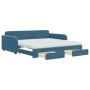 Trundle sofa bed with drawers blue velvet 100x200 cm by vidaXL, Beds and slatted bases - Ref: Foro24-3197007, Price: 475,89 €...