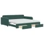 Trundle sofa bed with drawers dark green velvet 100x200 cm by vidaXL, Beds and slatted bases - Ref: Foro24-3197010, Price: 47...