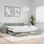 Sofá cama nido con cajones terciopelo gris claro 100x200 cm de vidaXL, Camas y somieres - Ref: Foro24-3197008, Precio: 522,03...
