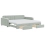 Sofá cama nido con cajones terciopelo gris claro 100x200 cm de vidaXL, Camas y somieres - Ref: Foro24-3197008, Precio: 522,03...