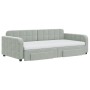 Sofá cama nido con cajones terciopelo gris claro 100x200 cm de vidaXL, Camas y somieres - Ref: Foro24-3197008, Precio: 522,03...
