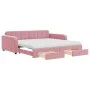 Trundle sofa bed with pink velvet drawers 100x200 cm by vidaXL, Beds and slatted bases - Ref: Foro24-3197011, Price: 473,97 €...