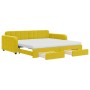 Trundle sofa bed with drawers yellow velvet 100x200 cm by vidaXL, Beds and slatted bases - Ref: Foro24-3197013, Price: 476,11...
