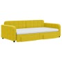 Trundle sofa bed with drawers yellow velvet 100x200 cm by vidaXL, Beds and slatted bases - Ref: Foro24-3197013, Price: 476,11...