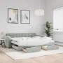 Sofá cama nido con cajones terciopelo gris claro 90x190 cm de vidaXL, Camas y somieres - Ref: Foro24-3197014, Precio: 440,27 ...