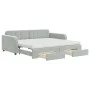 Trundle sofa bed with drawers light gray velvet 90x190 cm by vidaXL, Beds and slatted bases - Ref: Foro24-3197014, Price: 439...