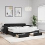 Sofá cama nido con cajones terciopelo negro 90x190 cm de vidaXL, Camas y somieres - Ref: Foro24-3197016, Precio: 451,08 €, De...