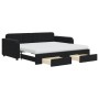 Trundle sofa bed with drawers black velvet 90x190 cm by vidaXL, Beds and slatted bases - Ref: Foro24-3197016, Price: 452,52 €...