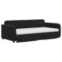 Sofá cama nido con cajones terciopelo negro 90x190 cm de vidaXL, Camas y somieres - Ref: Foro24-3197016, Precio: 446,24 €, De...