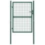 Puerta de valla de acero verde 100x125 cm
